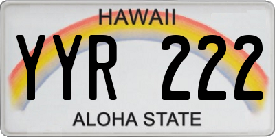 HI license plate YYR222