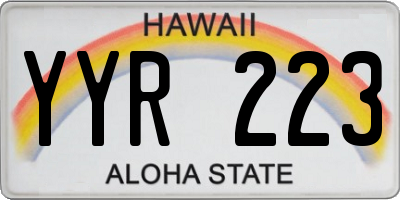 HI license plate YYR223