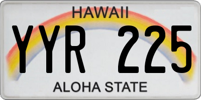HI license plate YYR225