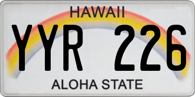 HI license plate YYR226