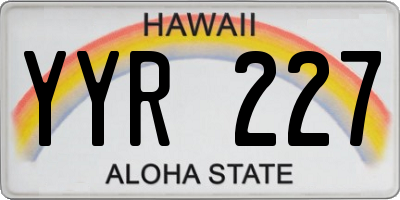 HI license plate YYR227