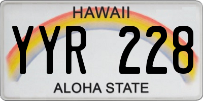 HI license plate YYR228