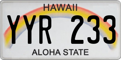 HI license plate YYR233