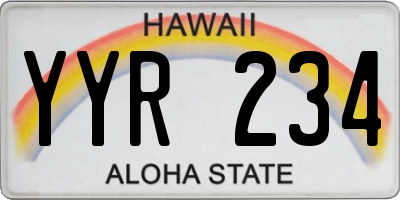 HI license plate YYR234