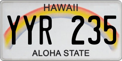 HI license plate YYR235