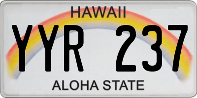 HI license plate YYR237