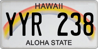 HI license plate YYR238
