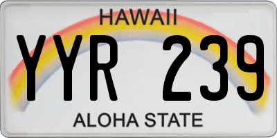 HI license plate YYR239