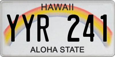 HI license plate YYR241