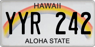 HI license plate YYR242