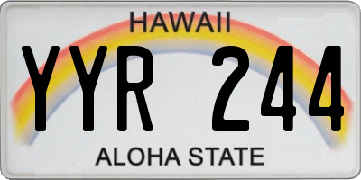 HI license plate YYR244