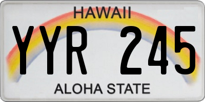 HI license plate YYR245