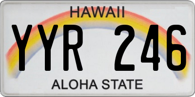 HI license plate YYR246