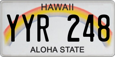 HI license plate YYR248