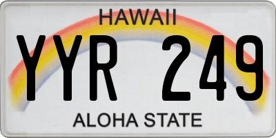 HI license plate YYR249