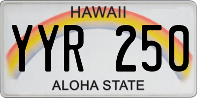 HI license plate YYR250