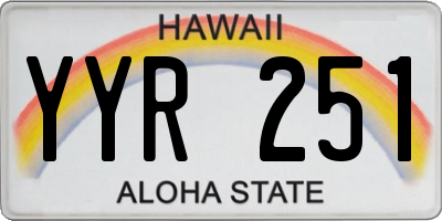HI license plate YYR251