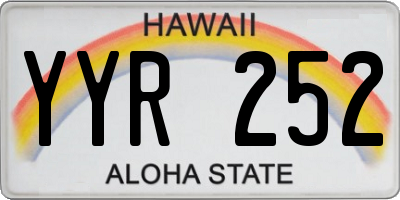 HI license plate YYR252