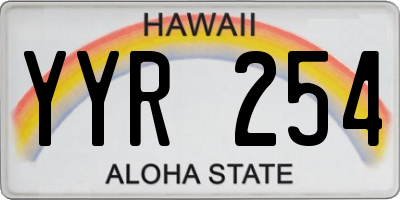 HI license plate YYR254