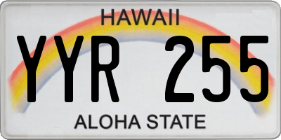 HI license plate YYR255