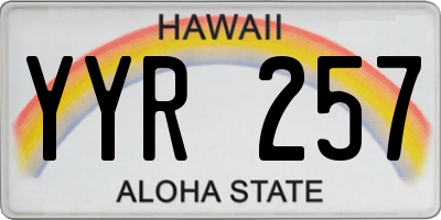 HI license plate YYR257