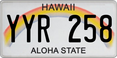 HI license plate YYR258