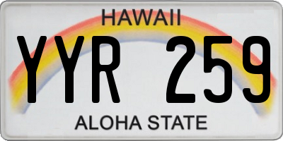 HI license plate YYR259