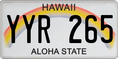 HI license plate YYR265