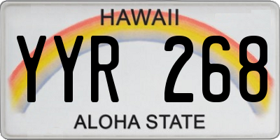 HI license plate YYR268