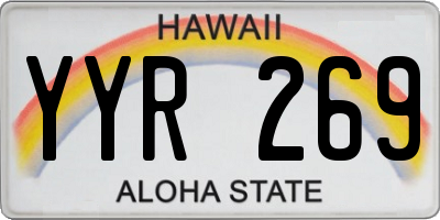 HI license plate YYR269