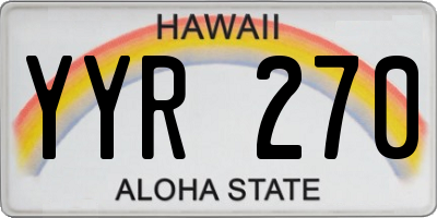 HI license plate YYR270
