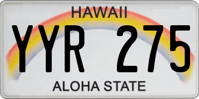 HI license plate YYR275