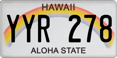 HI license plate YYR278