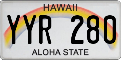 HI license plate YYR280