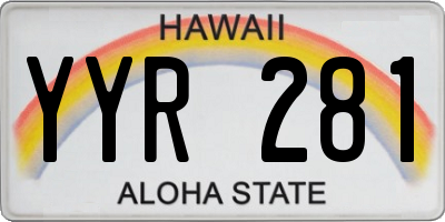 HI license plate YYR281