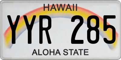HI license plate YYR285