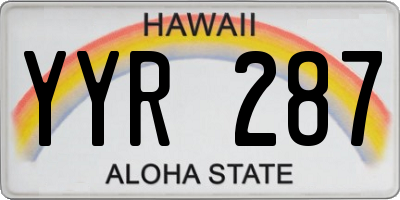 HI license plate YYR287