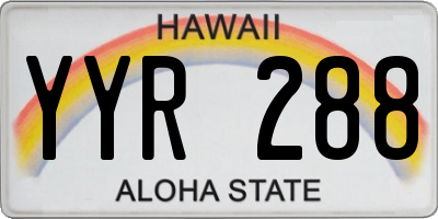 HI license plate YYR288