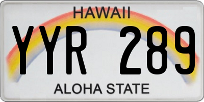 HI license plate YYR289
