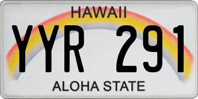 HI license plate YYR291