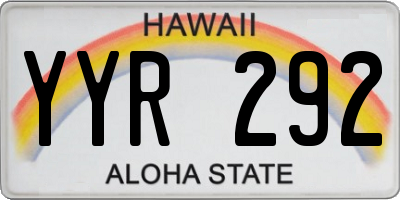 HI license plate YYR292