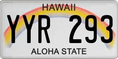HI license plate YYR293