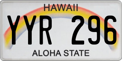 HI license plate YYR296