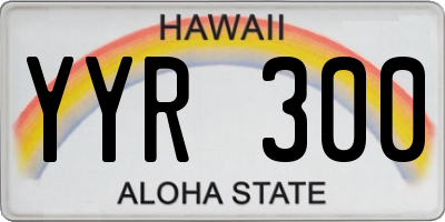 HI license plate YYR300