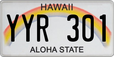 HI license plate YYR301