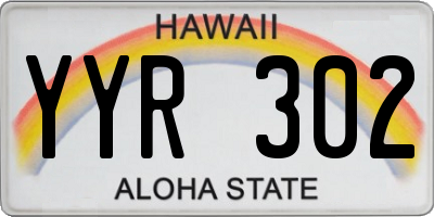 HI license plate YYR302