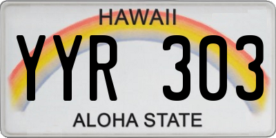 HI license plate YYR303