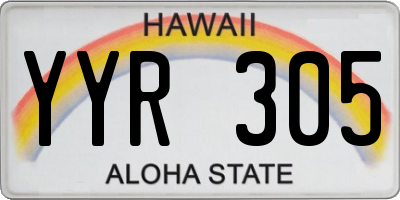 HI license plate YYR305