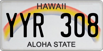 HI license plate YYR308