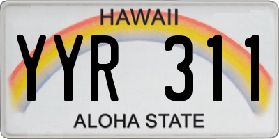 HI license plate YYR311
